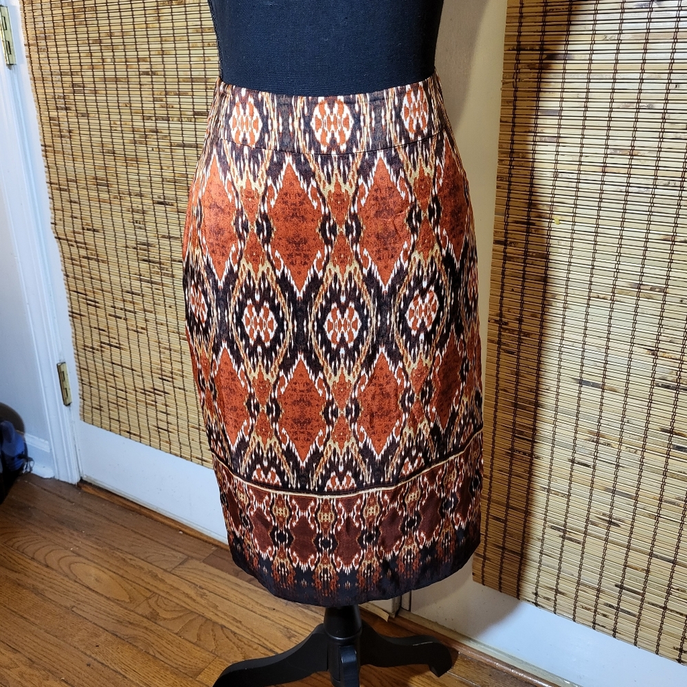 💔 Brown/Rust Orange Geo Shapes Skirt - Skirt Only